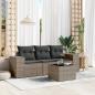 Preview: ARDEBO.de - 4-tlg. Garten-Sofagarnitur mit Kissen Grau Poly Rattan