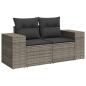 Preview: 4-tlg. Garten-Sofagarnitur mit Kissen Grau Poly Rattan