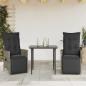 Preview: Gartensessel mit Kissen 2 Stk. Verstellbar Grau Poly Rattan