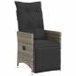 Preview: Gartensessel mit Kissen 2 Stk. Verstellbar Grau Poly Rattan