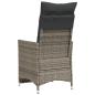 Preview: Gartensessel mit Kissen 2 Stk. Verstellbar Grau Poly Rattan