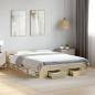 Preview: ARDEBO.de - Bettgestell mit Schubladen Sonoma-Eiche 140x190cm Holzwerkstoff