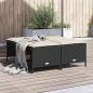 Preview: ARDEBO.de - Gartenhocker mit Kissen 4 Stk. Schwarz Poly Rattan