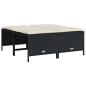 Preview: Gartenhocker mit Kissen 4 Stk. Schwarz Poly Rattan