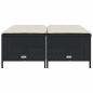 Preview: Gartenhocker mit Kissen 4 Stk. Schwarz Poly Rattan