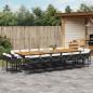 Preview: ARDEBO.de - 17-tlg. Garten-Essgruppe mit Kissen Schwarz Poly Rattan