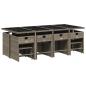 Preview: 13-tlg. Garten-Essgruppe mit Kissen Grau Poly Rattan