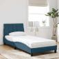 Preview: ARDEBO.de - Bett mit Matratze "Hanko" Blau 80x200 cm Samt