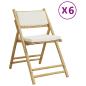 Preview: Bistrost?hle 6 Stk. Klappbar mit Cremewei?en Kissen Bambus