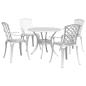 Preview: ARDEBO.de - 5-tlg. Garten-Essgruppe Weiß Aluminiumguss