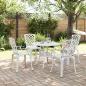 Preview: 5-tlg. Garten-Essgruppe Weiß Aluminiumguss