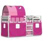 Preview: Etagenbett mit Vorh?ngen Rosa 80x200 cm Massivholz Kiefer