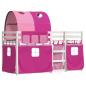Preview: Etagenbett mit Vorh?ngen Rosa 80x200 cm Massivholz Kiefer