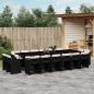Preview: ARDEBO.de - 17-tlg. Garten-Essgruppe mit Kissen Schwarz Poly Rattan