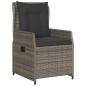 Preview: 9-tlg. Garten-Essgruppe mit Kissen Grau Poly Rattan