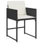 Preview: 15-tlg. Garten-Essgruppe mit Kissen Schwarz Poly Rattan