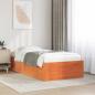 Preview: ARDEBO.de - Massivholzbett ohne Matratze Wachsbraun 100x200 Kiefernholz