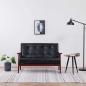 Preview: ARDEBO.de - Sofa 2-Sitzer Schwarz Kunstleder