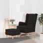 Preview: ARDEBO.de - Schaukelsessel mit Hocker Schwarz Stoff