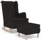 Preview: Schaukelsessel mit Hocker Schwarz Stoff