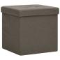 Preview: Hocker mit Stauraum 2 Stk. Braun Leinenoptik