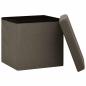Preview: Hocker mit Stauraum 2 Stk. Braun Leinenoptik
