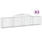 Preview: Gabionen mit Hochbogen 3 Stk. 300x30x60/80 cm Verzinktes Eisen
