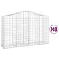 Preview: Gabionen mit Hochbogen 8 Stk. 200x50x120/140cm Verzinktes Eisen