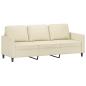 Preview: 3-Sitzer-Sofa Creme 180 cm Kunstleder