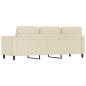 Preview: 3-Sitzer-Sofa Creme 180 cm Kunstleder