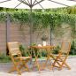 Preview: ARDEBO.de - 3-tlg. Bistro-Set Beige Polypropylen und Massivholz