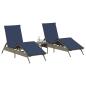 Preview: Sonnenliegen 2 Stk. mit Tisch Grau Poly Rattan