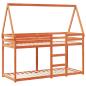 Preview: Etagenbett mit Dach Wachsbraun 90x190 cm Massivholz Kiefer