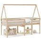Preview: Hochbett mit Dach 75x190 cm Massivholz Kiefer