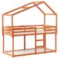 Preview: Etagenbett mit Dach Wachsbraun 90x200 cm Massivholz Kiefer