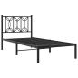 Preview: Bettgestell mit Kopfteil Metall Schwarz 75x190 cm