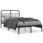 Preview: Bettgestell mit Kopfteil Metall Schwarz 120x200 cm
