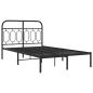 Preview: Bettgestell mit Kopfteil Metall Schwarz 120x200 cm