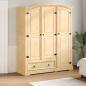Preview: ARDEBO.de - Kleiderschrank Corona 151,5x52x186 cm Massivholz Kiefer
