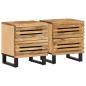 Preview: ARDEBO.de - Nachttische 2 Stk. 40x34x46 cm Raues Mangoholz