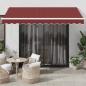 Preview: ARDEBO.de - Markise Manuell Weinrot 350x250 cm