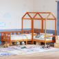 Preview: ARDEBO.de - Tagesbett Set mit Dach Wachsbraun 90x200 cm Massivholz Kiefer