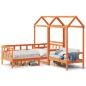 Preview: Tagesbett Set mit Dach Wachsbraun 90x200 cm Massivholz Kiefer