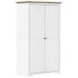 Preview: Kleiderschrank BODO Wei? und Braun 99x53,5x173 cm Kiefernholz