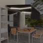 Preview: ARDEBO.de - Markise Automatisch mit Rollo LED Windsensor 4x3m Anthrazit