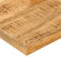 Preview: Tischplatte 40x40x3,8 cm Baumkante Massivholz Raues Mangoholz