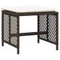 Preview: 15-tlg. Garten-Essgruppe mit Kissen Braun Poly Rattan