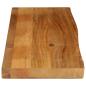 Preview: Tischplatte mit Baumkante 120x20x2,5 cm Massivholz Mango