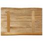 Preview: Tischplatte mit Baumkante 50x40x2,5 cm Raues Mango Massivholz