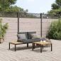 Preview: ARDEBO.de - 3-tlg. Garten-Sofagarnitur mit Kissen Schwarz Aluminium